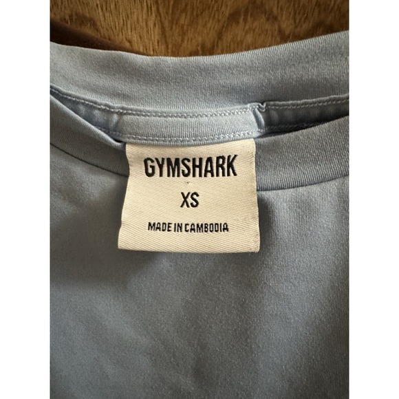 Gymshark Whitney Simmons Light Blue Spandex Workout T-Shirt Size XSmall Alive - Picture 9 of 10